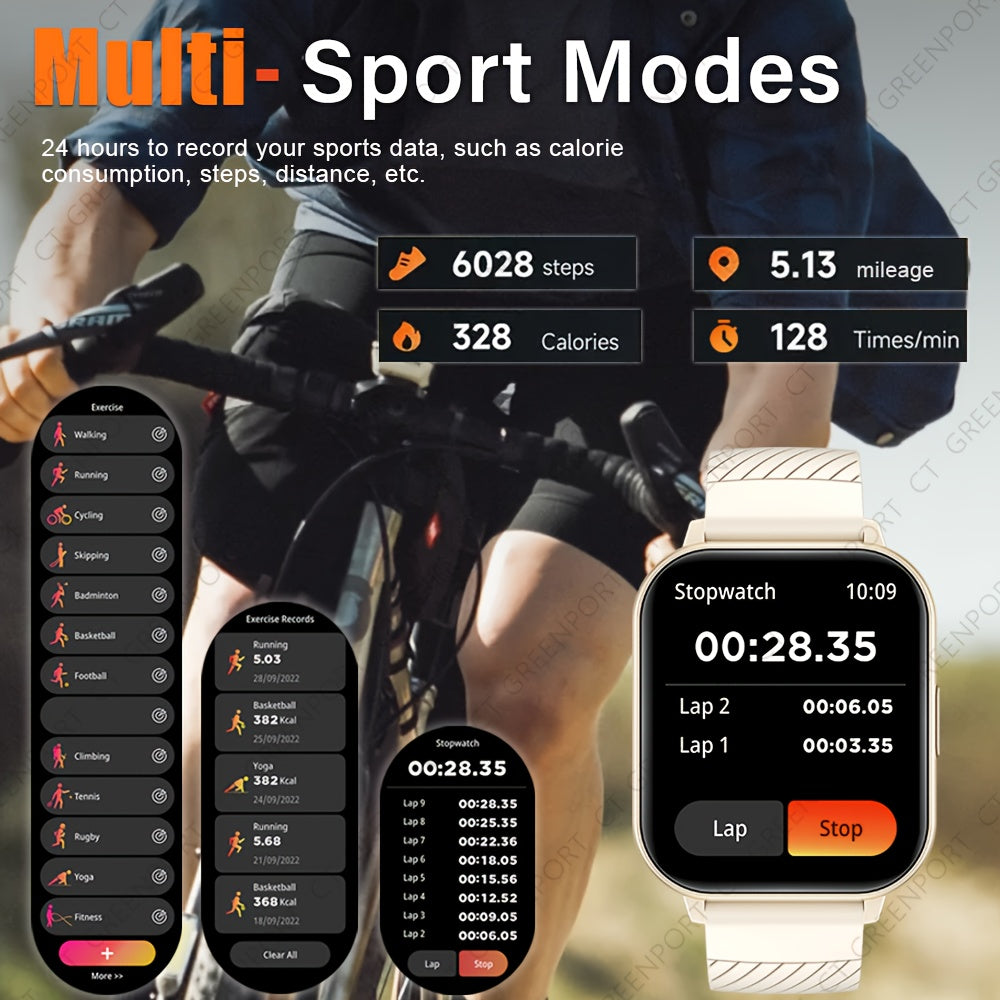 1.83" Dokunmatik Ekranlı Akıllı Saat – Arama ve Mesaj Hatırlatma, Spor Modları, Fotoğraf Kontrolü, Şık Unisex Tasarım