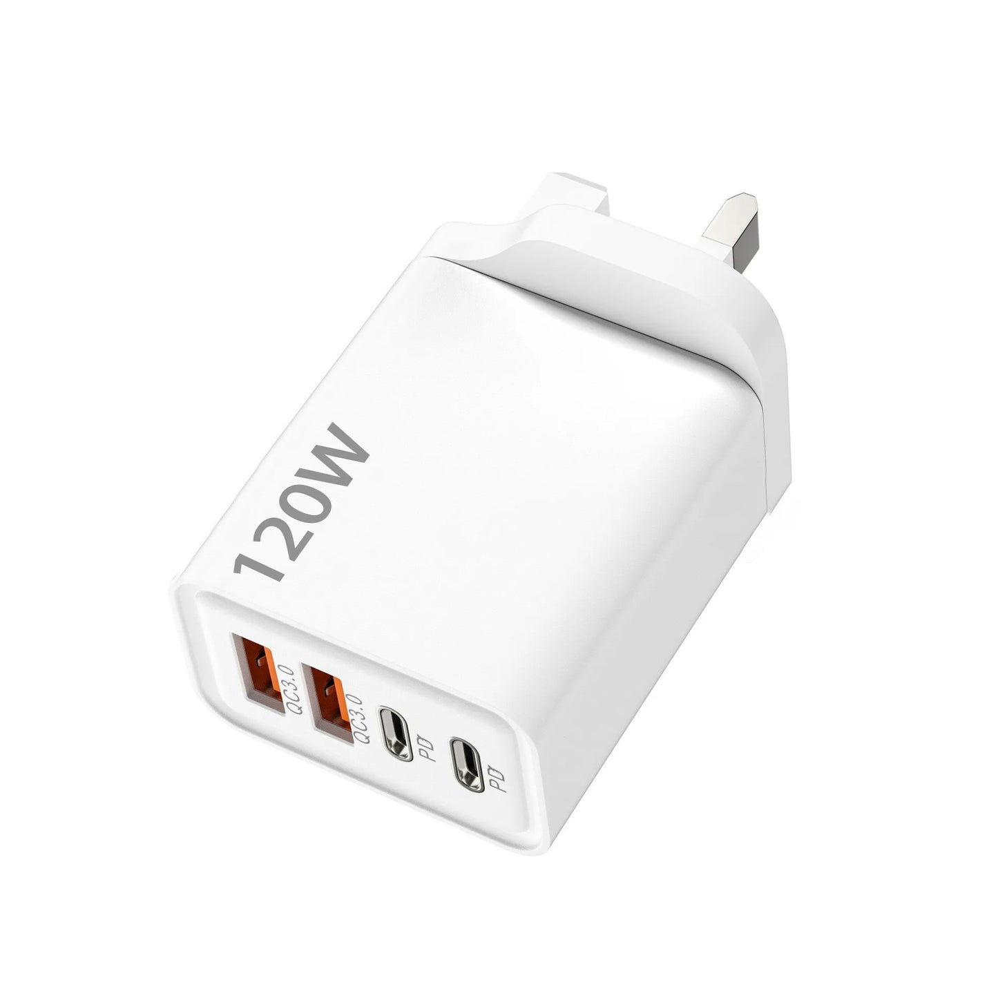120W Süper Hızlı Şarj Adaptörü | PD + QC3.0 Destekli | Type-C + USB Duvar Şarjı | iPhone, Xiaomi, Huawei, OnePlus Uyumlu