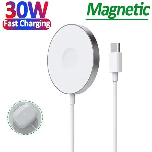 Manyetik Hızlı Kablosuz Şarj Cihazı – iPhone 16/15/14/13/12 Pro Max, Mini, AirPods Uyumlu, USB-C Girişli 15W Fast Charger