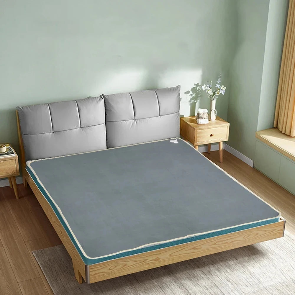 Çift Kişilik Elektrikli Isıtmalı Battaniye | 220V Termostat Kontrollü Isıtıcı Yatak Pedi – EU Fişli