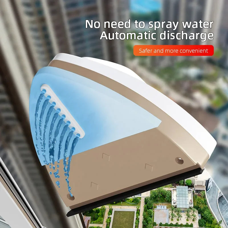 Manyetik Cam Pencere Temizleme Fırçası Çift Katmanlı Otomatik Su Tahliyeli Silecek Pencere Fırçası Ev Temizlik Araçları İçin