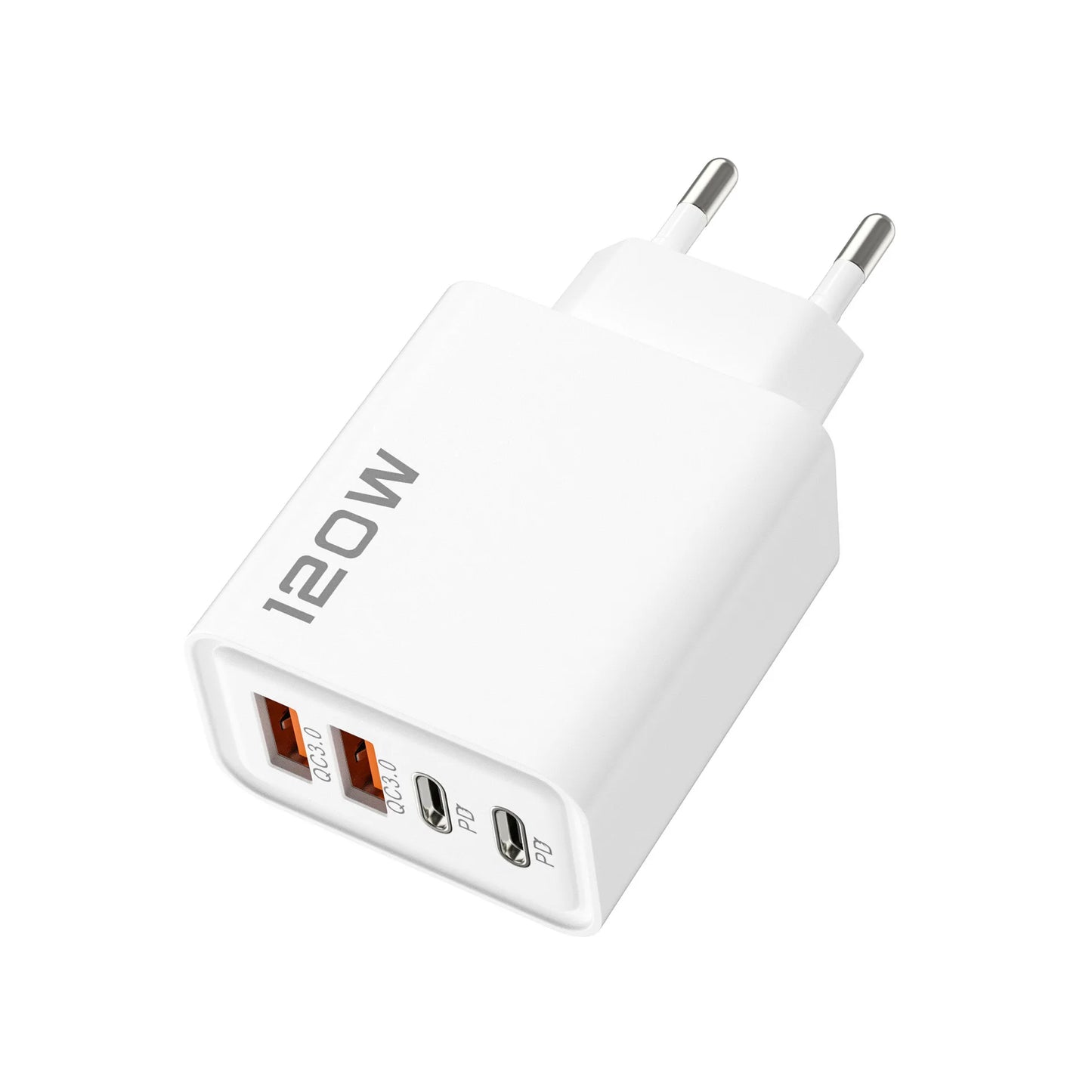 120W Süper Hızlı Şarj Adaptörü | PD + QC3.0 Destekli | Type-C + USB Duvar Şarjı | iPhone, Xiaomi, Huawei, OnePlus Uyumlu