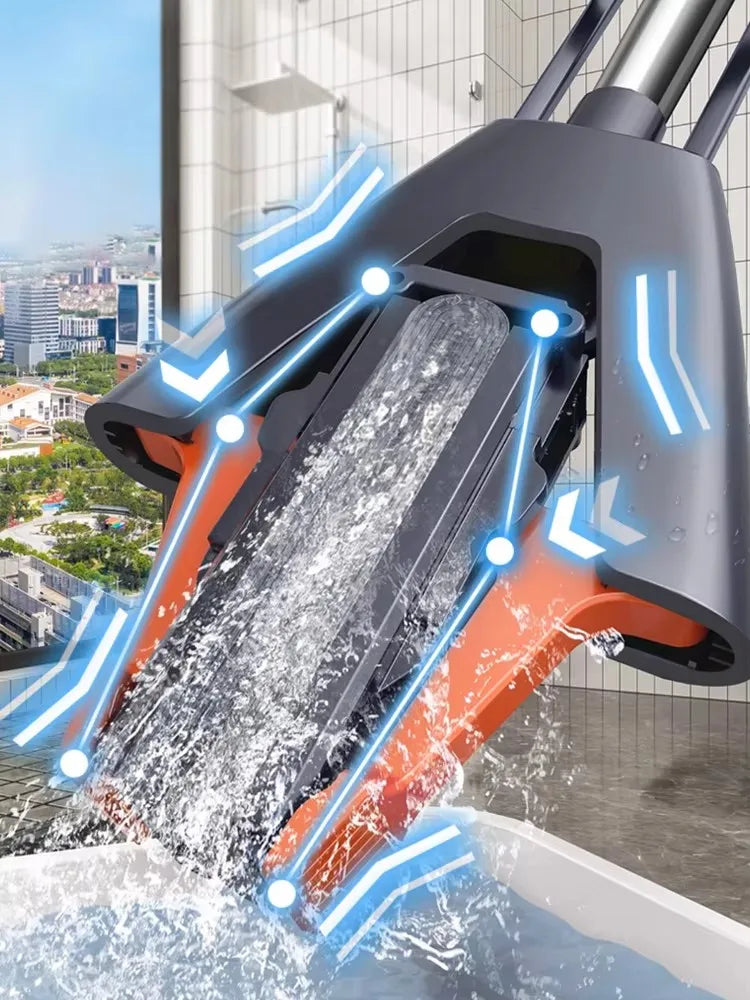 THRESMOO Katlanabilir Su Emici Paspas – Sünger Başlıklı, Elde Sıkma Gerektirmeyen Ev Tipi Temizlik Aracı