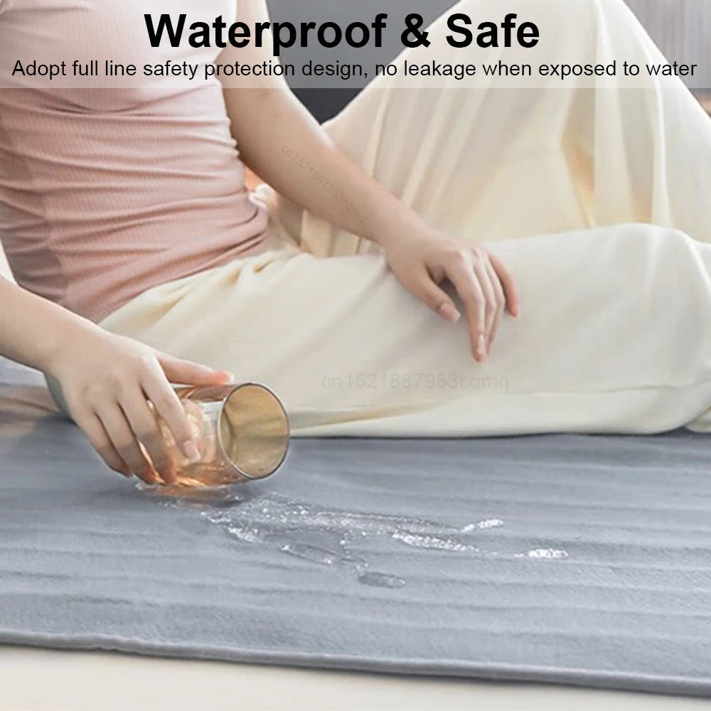 Çift Kişilik Elektrikli Isıtmalı Battaniye | 220V Termostat Kontrollü Isıtıcı Yatak Pedi – EU Fişli