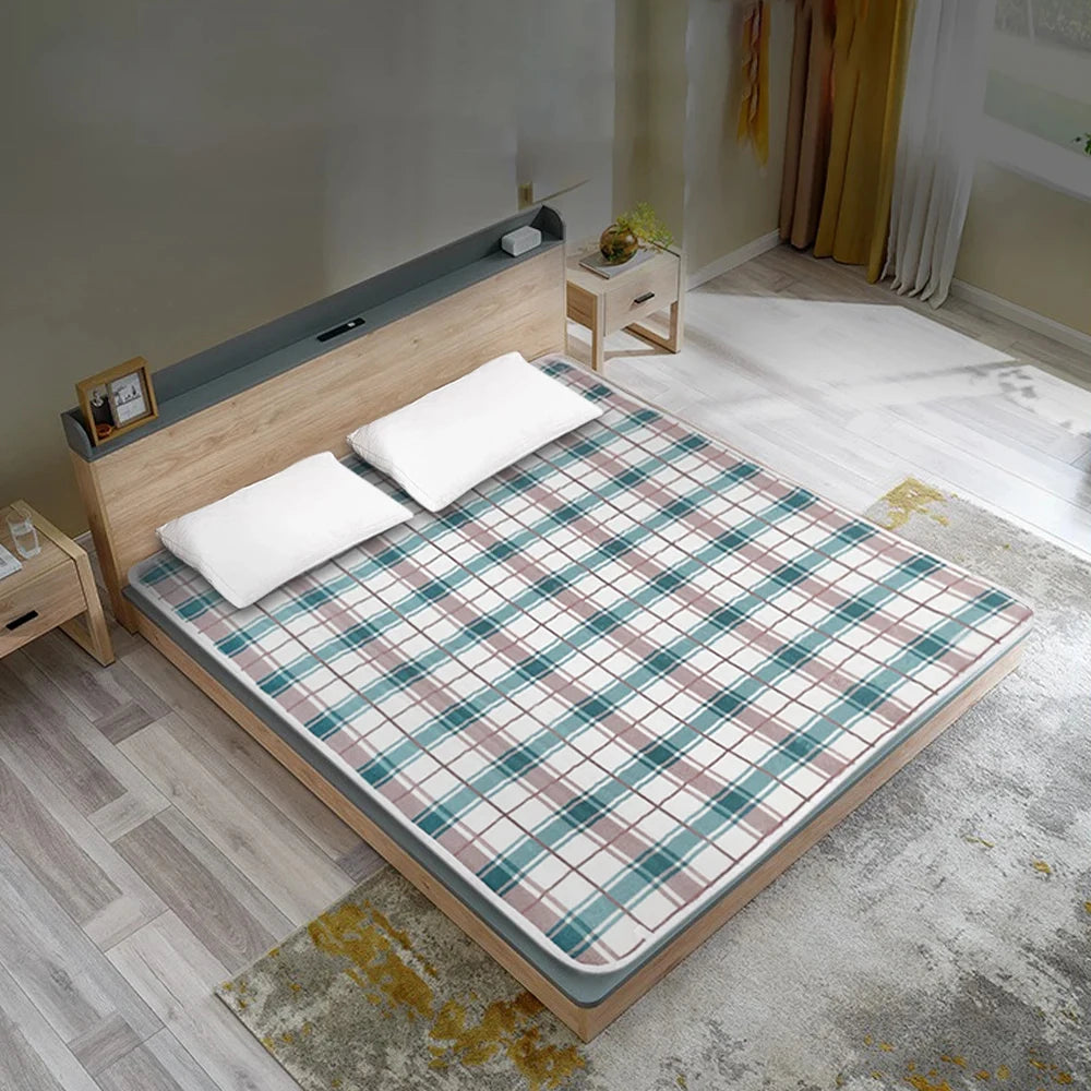 Çift Kişilik Elektrikli Isıtmalı Battaniye | 220V Termostat Kontrollü Isıtıcı Yatak Pedi – EU Fişli