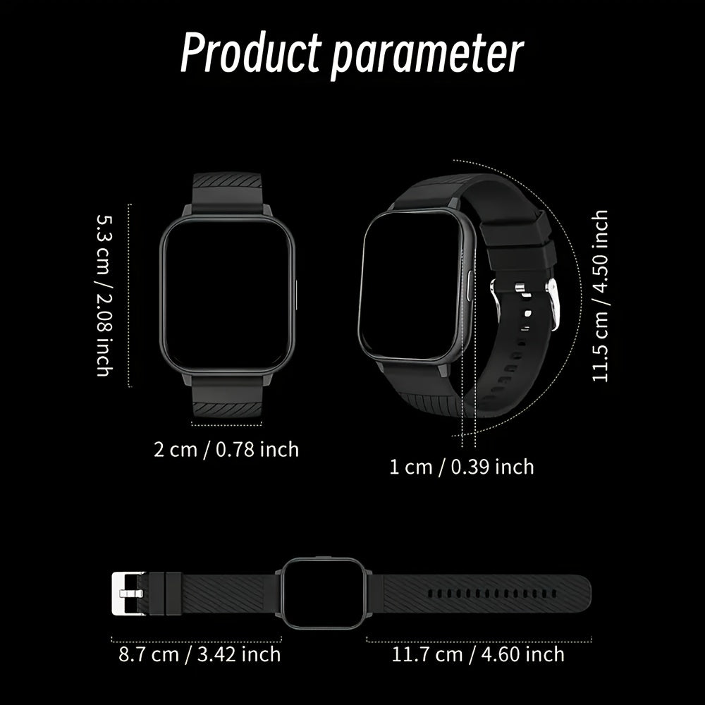 1.83" Dokunmatik Ekranlı Akıllı Saat – Arama ve Mesaj Hatırlatma, Spor Modları, Fotoğraf Kontrolü, Şık Unisex Tasarım